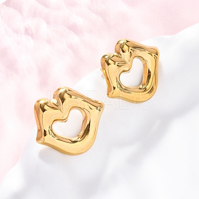 304 Stainless Steel Stud Earrings for Women EJEW-F357-03G-01-1