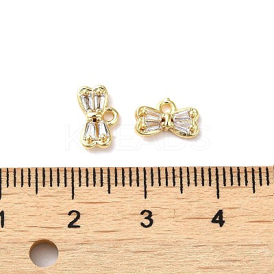 Brass with Glass Rhinestone Charms KK-B079-09G-1