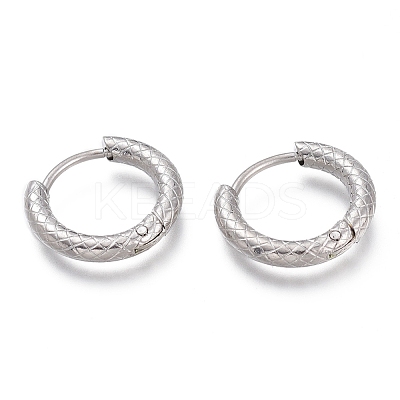 Non-Tarnish 304 Stainless Steel Huggie Hoop Earrings EJEW-L256-03-P-1