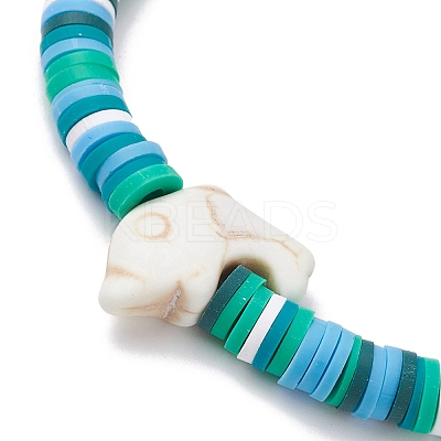 12Pcs 12 Colors Polymer Clay Heishi Sufer Stretch Necklaces Set BJEW-JB09910-1