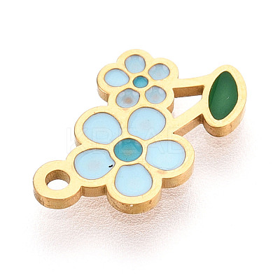 304 Stainless Steel Enamel Charms STAS-T065-57G-02-1