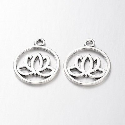 Tibetan Style Filigree Alloy Pendants TIBEP-5354-AS-LF-1