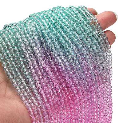 Transparent Painted Glass Beads Strands DGLA-A034-T4mm-A10-1