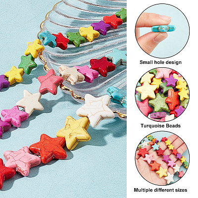 3 Strands 3 Styles Synthetic Turquoise Beads Strands G-AR0004-69B-1