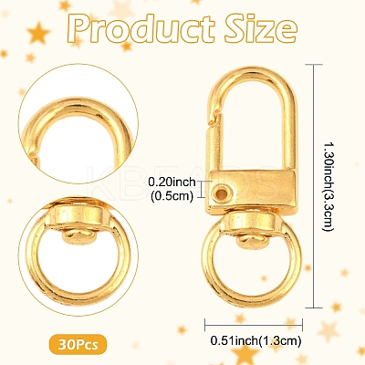 30Pcs Alloy Swivel Clasps DIY-YW0017-33G-1