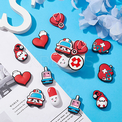 16Pcs 8 Styles Medicine Food Grade Eco-Friendly Silicone Beads SIL-CJ0001-23-1