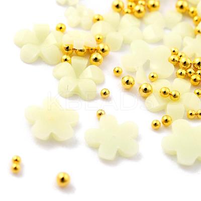 Flower Plastic Cabochons Nail MRMJ-I001-03F-1