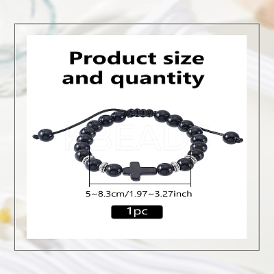 1Pc Glass Round Beads Braided Bead Bracelets for Unisex BJEW-LP0012-17-1
