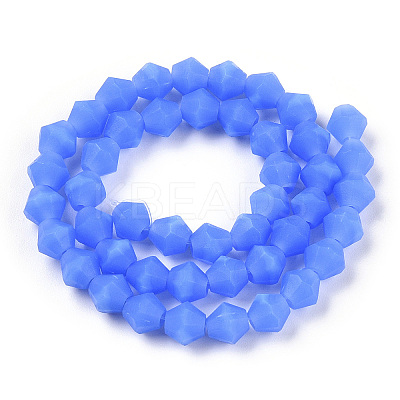 Imitation Jade Frosted Glass Bead Strands EGLA-A039-J6mm-MD04-1