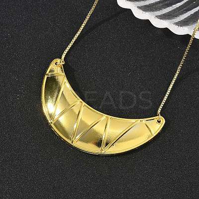Brass Big Horn Pendant Box Chain Necklaces NJEW-L068-01G-1