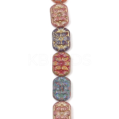 Painted Glass Beads Strands GLAA-F133-07F-1