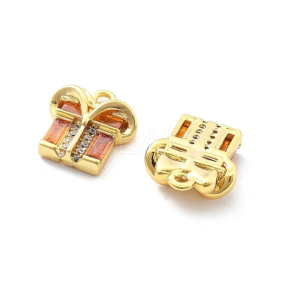 Brass Micro Pave Cubic Zirconia Pendants KK-U049-01G-1