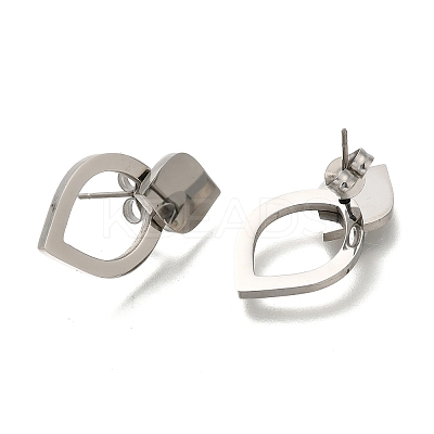 304 Stainless Steel Teardrop Stud Earrings EJEW-C118-01C-1