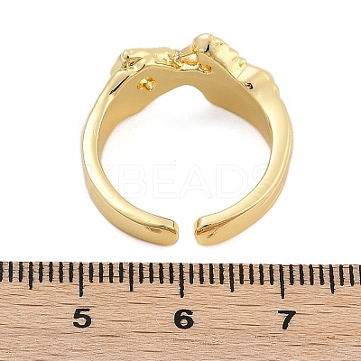 Rack Plating Brass Cuff Rings for Women RJEW-M028-61G-1