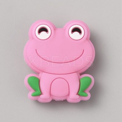 Frog Food Grade Eco-Friendly Silicone Focal Beads SIL-WH0006-29I-1