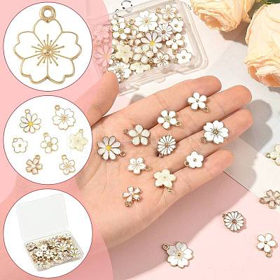 40Pcs 10 Styles Alloy Enamel Pendants ENAM-FS0004-04B-1