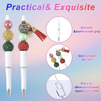 10Pcs ABS Plastic & Iron Ball-Point Pen AJEW-FS0001-41C-1