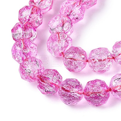 Crackle Transparent Glass Beads Strands GLAA-N063-10mm-12-1