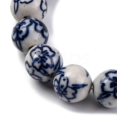 Handmade Blue and White Porcelain Beads Strands PORC-I027-01D-1