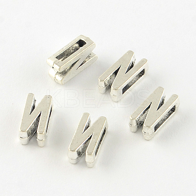 Antique Silver Plated Alloy Letter Slide Charms TIBEP-S296-N-RS-1