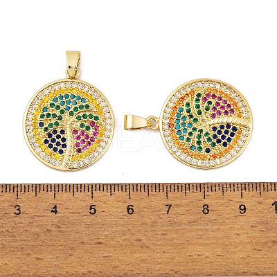 Brass Micro Pave Cubic Zirconia Pendants KK-E108-19G-1