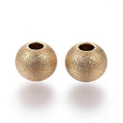 Ion Plating(IP) 201 Stainless Steel Textured Beads STAS-P108-05G-1