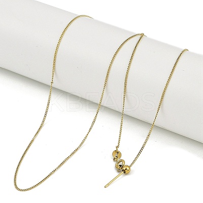 Ion Plating(IP) 304 Stainless Steel Curb Chain Necklaces NJEW-H042-05G-1