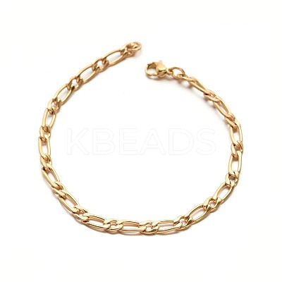 304 Stailess Steel Figaro Chain Bracelets X-BJEW-N280-03-1