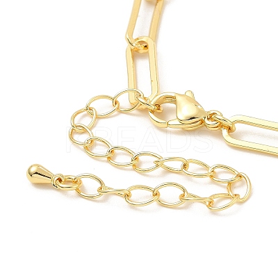 Colorful Cubic Zirconia & Paperclip Chain Necklace for Girl Women Gift NJEW-A005-07G-1