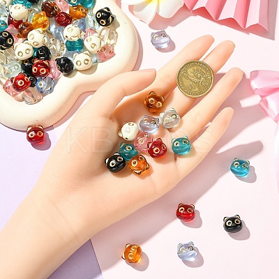 90Pcs 9 Colors Transparent Acrylic Beads MACR-YW0004-24-1