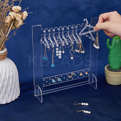1 Set Transparent Acrylic Earring Hanging Display Stands EDIS-FH0001-07-1