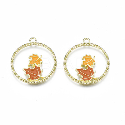 Autumn Theme Alloy Enamel Pendants ENAM-S115-195-1