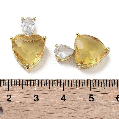 Real 18K Gold Plated Rack Plating Brass Micro Pave Cubic Zirconia Pendants KK-R161-04G-01-1