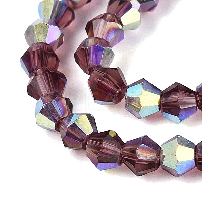 AB Color Plated Transparent Glass Beads Strands GLAA-G127-01-02S-1