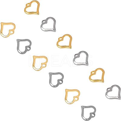 304 Stainless Steel Open Heart Charms STAS-UN0003-61-1