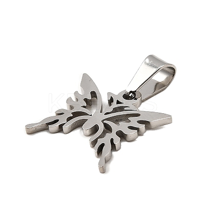 Butterfly 304 Stainless Steel Pendants STAS-M121-12P-1