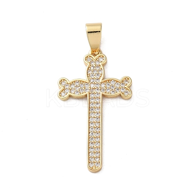 Brass Micro Micro Pave Clear Cubic Zirconia Pendants KK-A212-01D-G-1