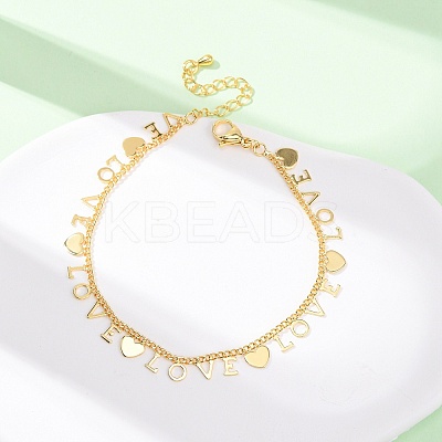 Brass Charm Bracelets BJEW-C140-06G-1
