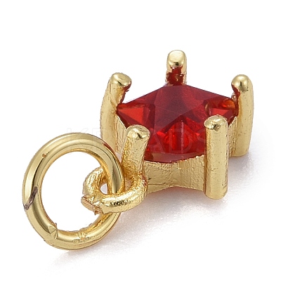 Brass Micro Pave Cubic Zirconia Pendants KK-P192-10-1