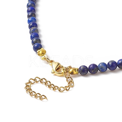 Natural Lapis Lazuli Beaded Necklaces NJEW-JN04226-02-1