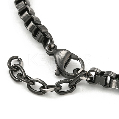 304 Stainless Steel Enamel Box Chain Anchor Link Bracelets for Women BJEW-G717-15B-1