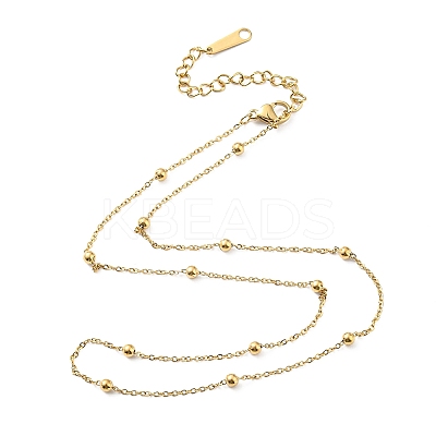304 Stainless Steel Satellite Chain Necklace for Women NJEW-A008-01G-1
