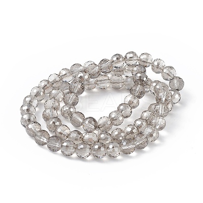 Transparent Electroplate Glass Beads Strands EGLA-F151-PL02-1