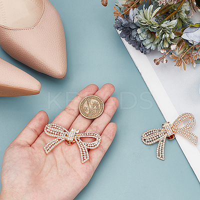 Detachable Alloy Rhinestone Shoe Buckle Clips AJEW-WH0270-311G-1