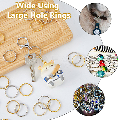 60Pcs 2 Colors Iron Split Key Rings KK-DC0004-15-1