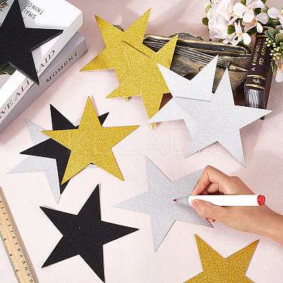 80Pcs Paper Glitter Star Wall Decoration AJEW-SP0001-13-1