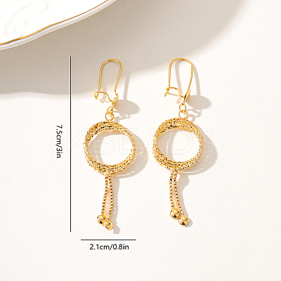 Elegant and Stylish Brass Flat Round Tassel Hoop Earrings IA0853-1
