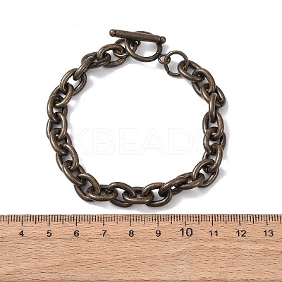 304 Stainless Steel Cable Chains Bracelets for Women Men BJEW-P376-02AB-1