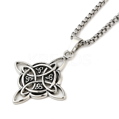 201 Stainless Steel Pendant Necklaces LS-NJEW-G118-02AS-1