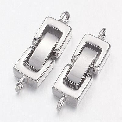 Brass Fold Over Clasps X-KK-I591-06P-NR-1